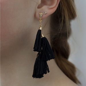Ettika Daydreamer Tassel‎ Earrings Black